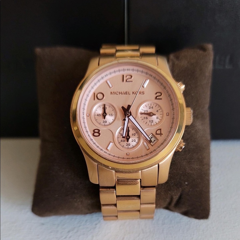 MK Rose Gold Runway Chronograph Watch